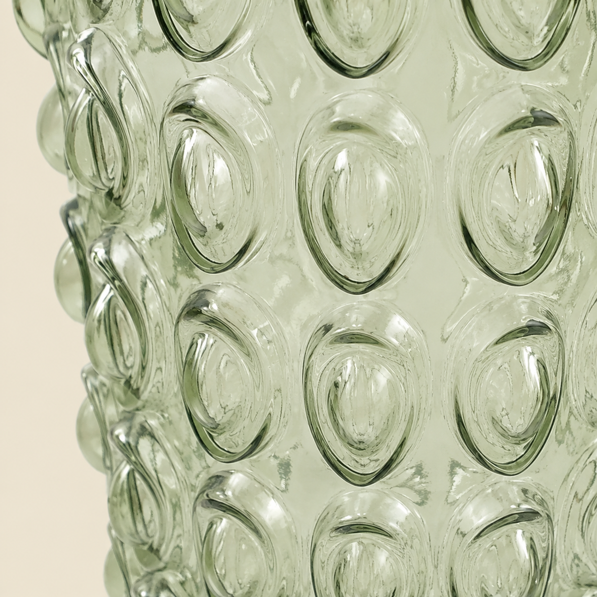 30cm Green Retro Bubble Glass Vase