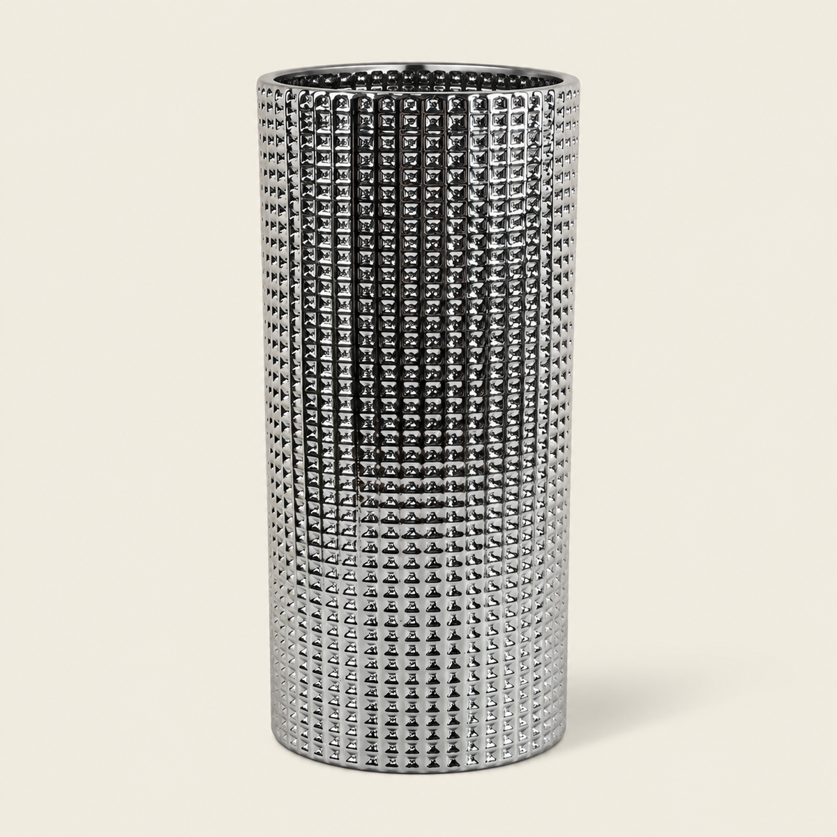 30cm Silver Dot Glass Vase
