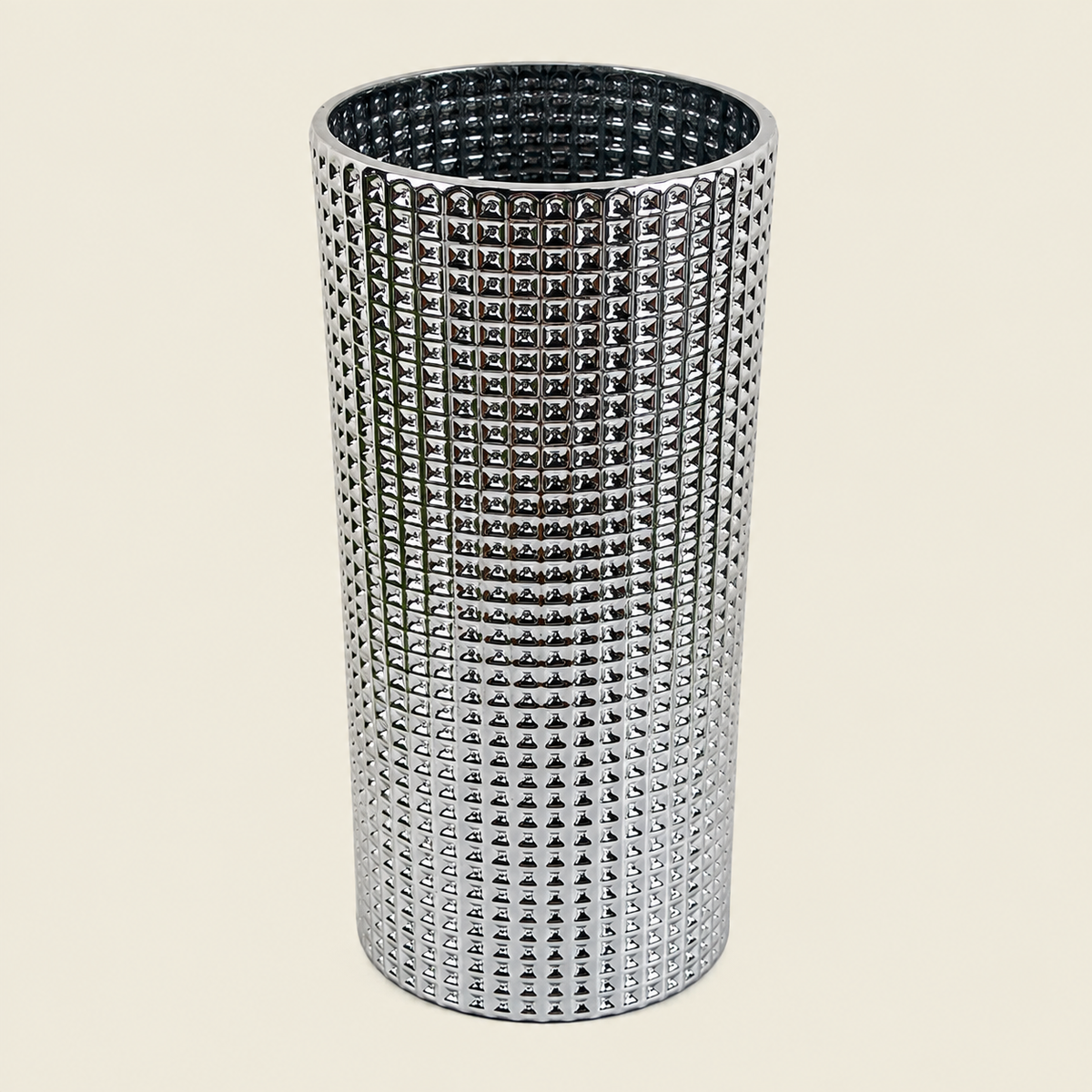 30cm Silver Dot Glass Vase