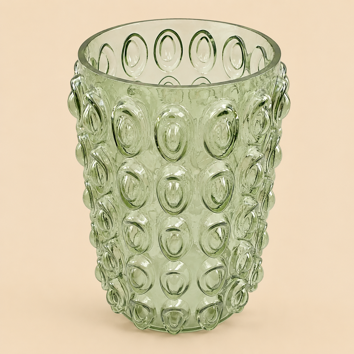 30cm Green Retro Bubble Glass Vase