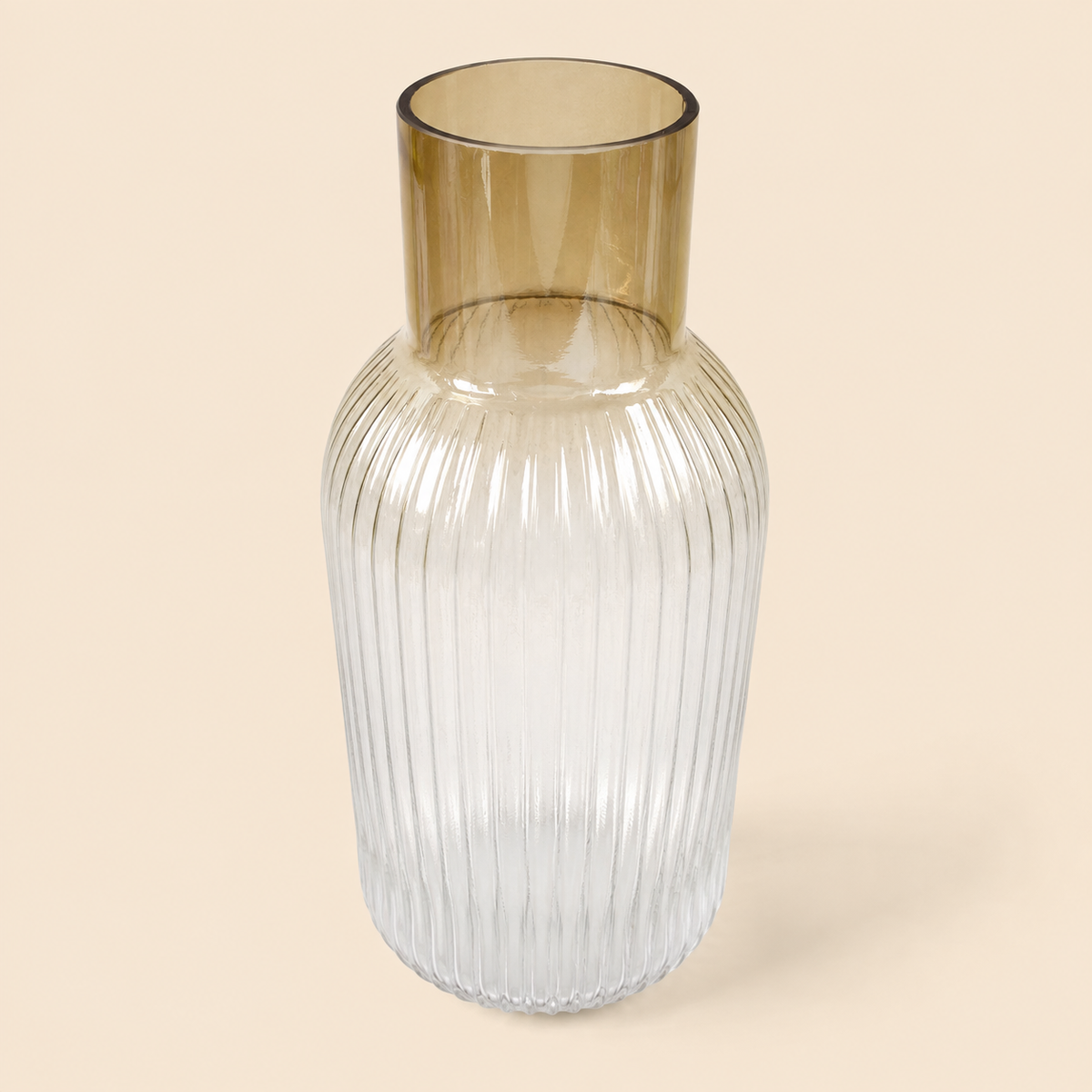 34cm Ridged Ombre Glass Vase