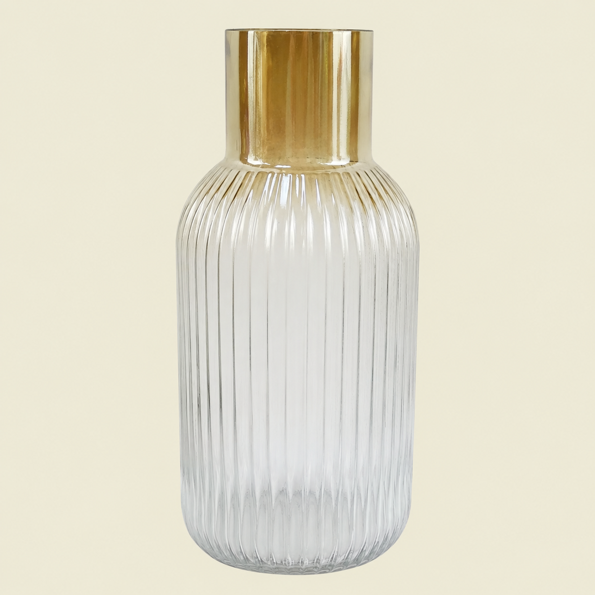 34cm Ridged Ombre Glass Vase