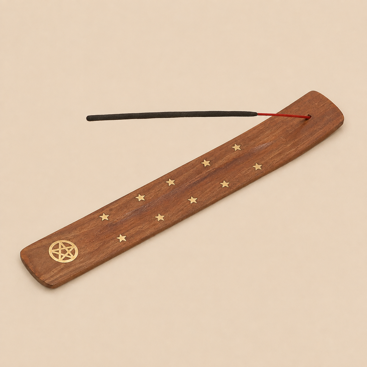 Wooden Pentacle Incense Stick Holder