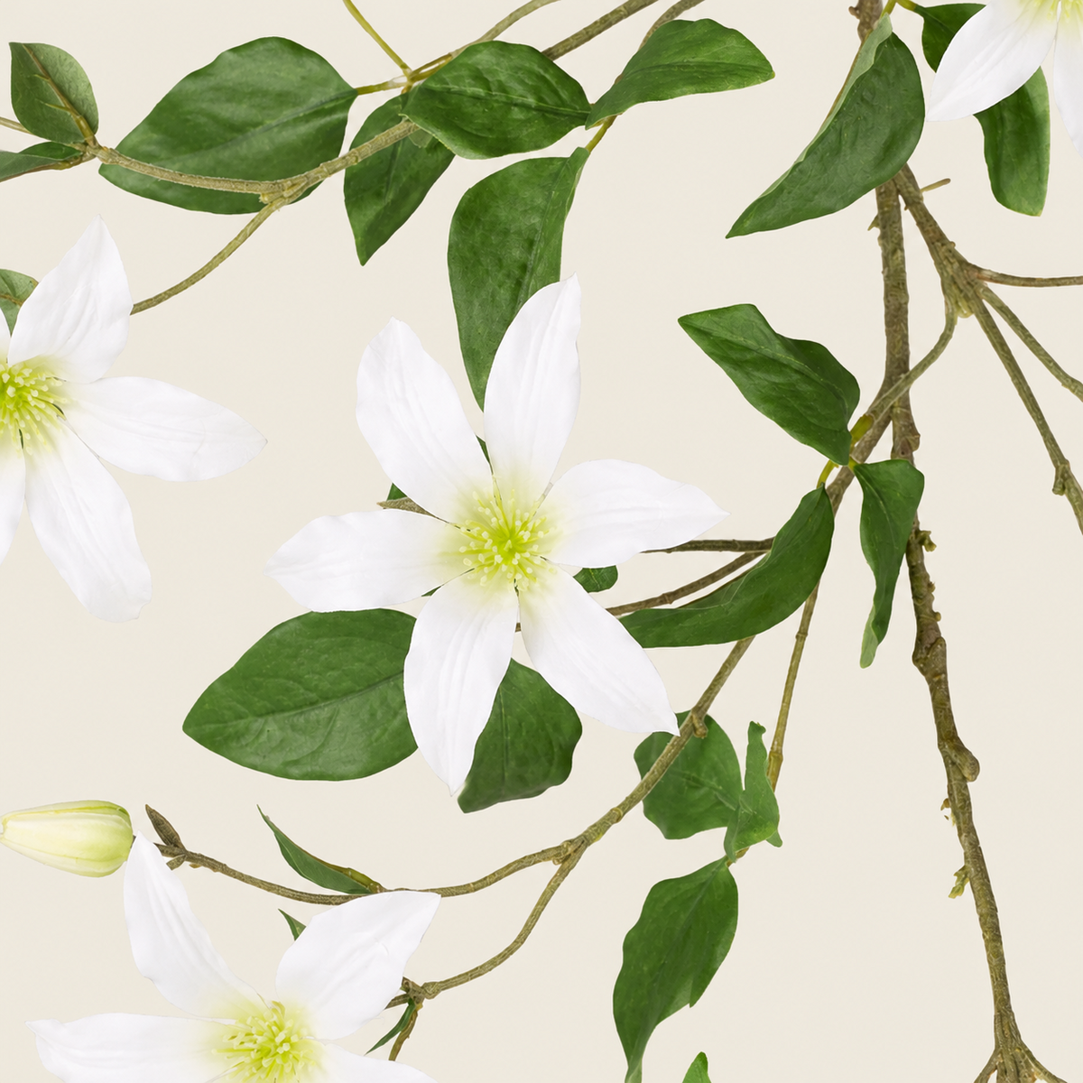 Artificial Cream Clematis Spray, 131cm