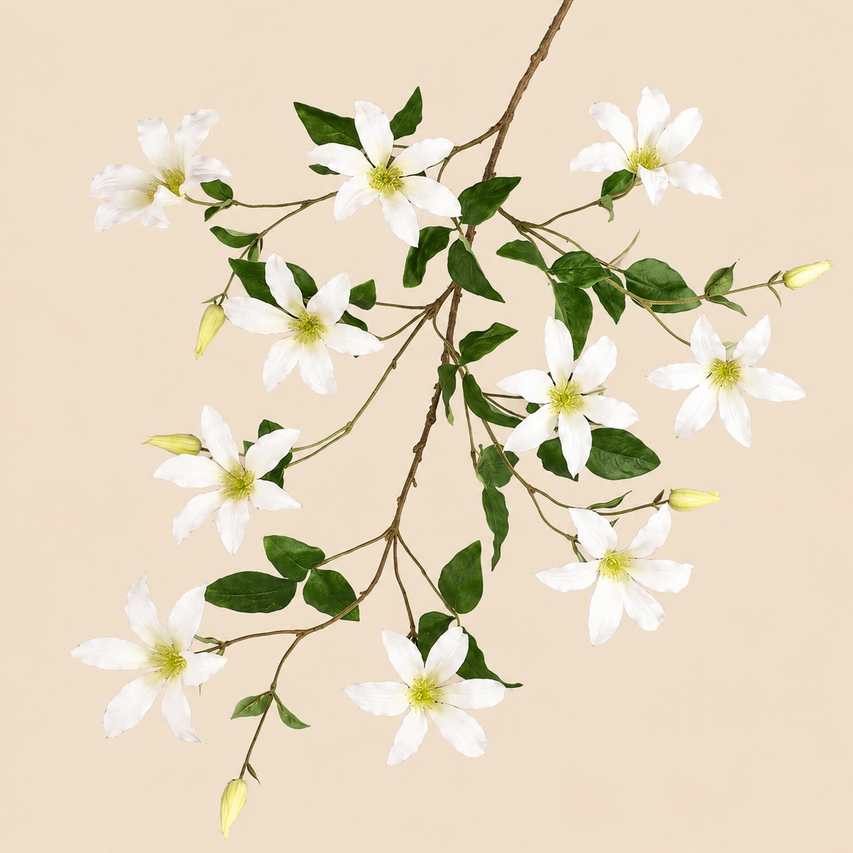 Artificial Cream Clematis Spray, 131cm