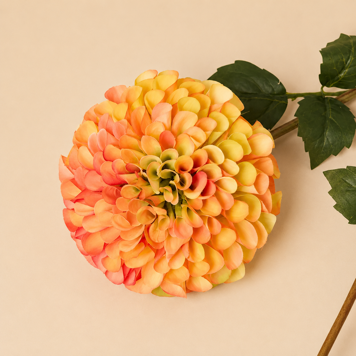 Artificial Yellow & Red Dahlia Spray, 80cm