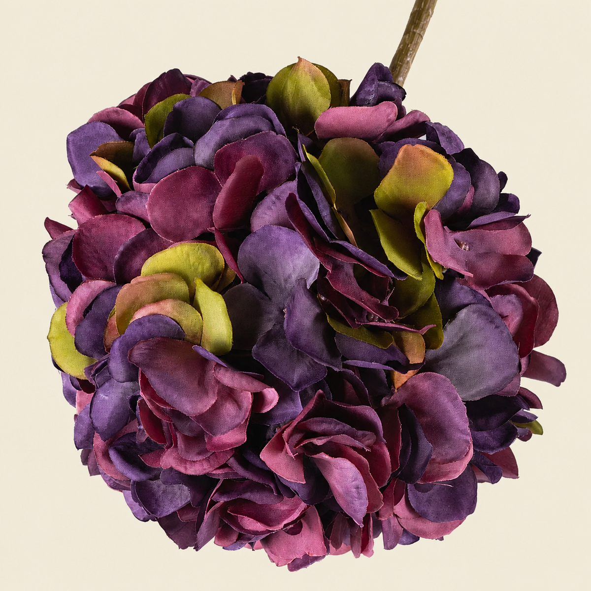 Artificial Dark Burgundy Hydrangea Stem, 64cm